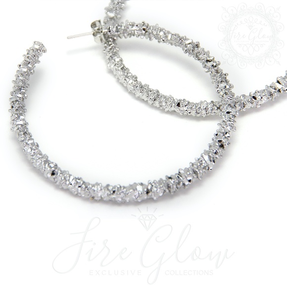 Gold Tone Metallic Textured Hoop Earrings - Picture 11 of 11